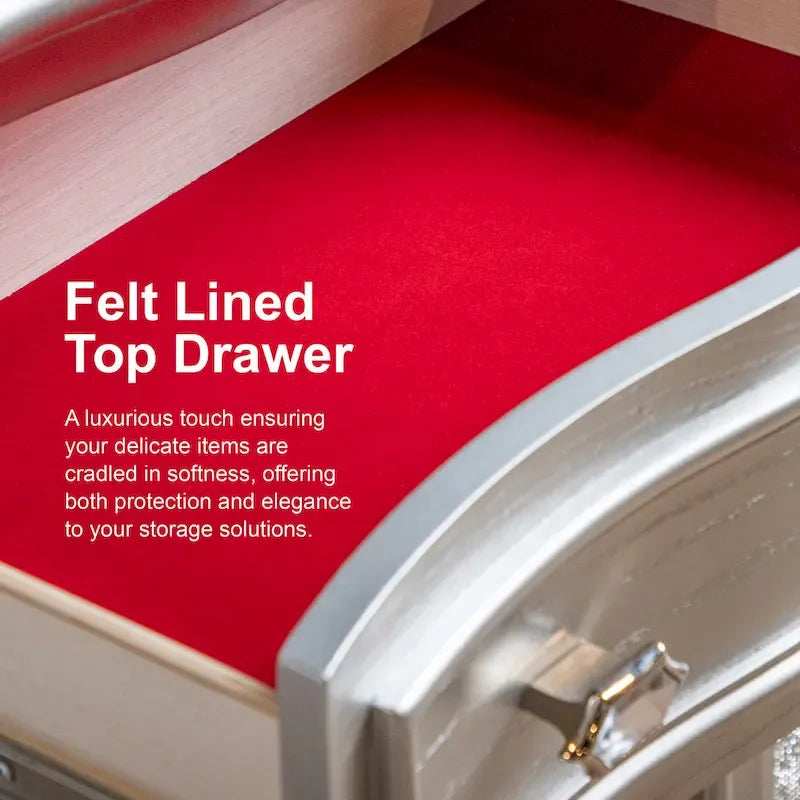 Ensemble de chambre à coucher 2 pièces en bois massif contemporain : lit avec panneau de rangement et commode haute