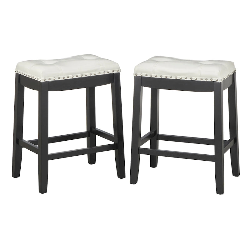 Tabourets de bar rembourrés « Saddle » Simple Living Lonnie de 29 po (paquet de 2)