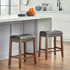 Tabourets de bar rembourrés « Saddle » Simple Living Lonnie de 29 po (paquet de 2)