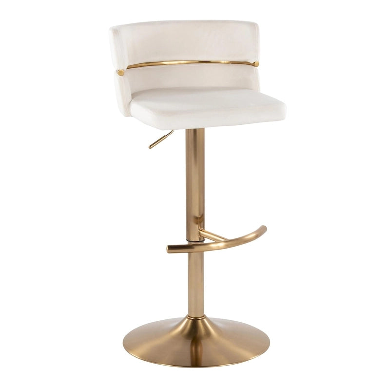 Tabouret de bar réglable Silver Orchid Lena avec repose-pieds en T arrondi (lot de 2)