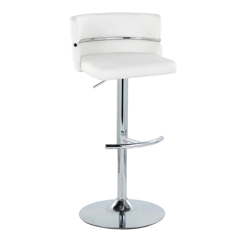 Tabouret de bar réglable Silver Orchid Lena avec repose-pieds en T arrondi (lot de 2)