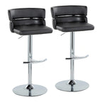Tabouret de bar réglable Silver Orchid Lena avec repose-pieds en T arrondi (lot de 2)