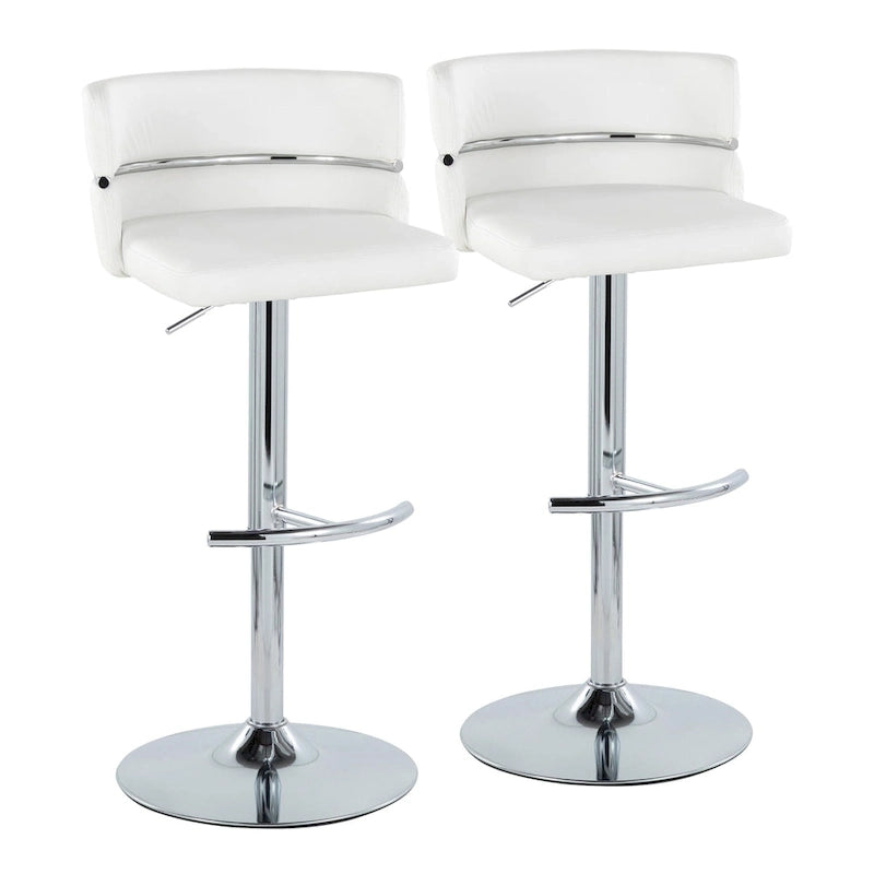 Tabouret de bar réglable Silver Orchid Lena avec repose-pieds en T arrondi (lot de 2)