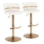 Tabouret de bar réglable Silver Orchid Lena avec repose-pieds en T arrondi (lot de 2)