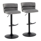 Tabouret de bar réglable Silver Orchid Lena avec repose-pieds en T arrondi (lot de 2)