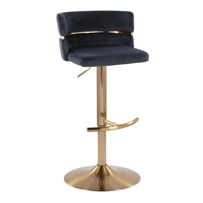 Tabouret de bar réglable Silver Orchid Lena avec repose-pieds en T arrondi (lot de 2)