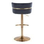 Tabouret de bar réglable Silver Orchid Lena avec repose-pieds en T arrondi (lot de 2)