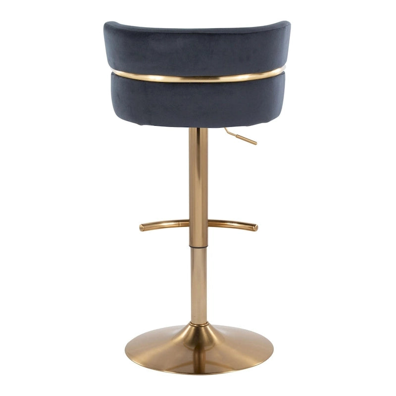 Tabouret de bar réglable Silver Orchid Lena avec repose-pieds en T arrondi (lot de 2)