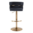 Tabouret de bar réglable Silver Orchid Lena avec repose-pieds en T arrondi (lot de 2)