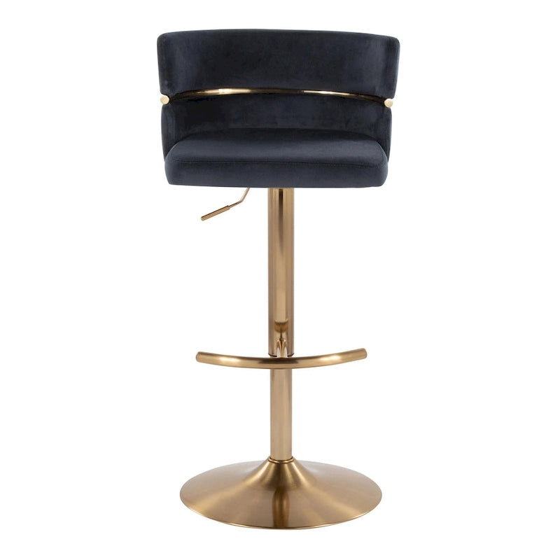 Tabouret de bar réglable Silver Orchid Lena avec repose-pieds en T arrondi (lot de 2)