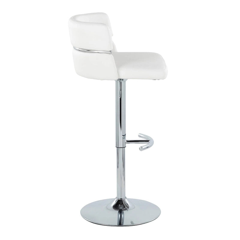 Tabouret de bar réglable Silver Orchid Lena avec repose-pieds en T arrondi (lot de 2)