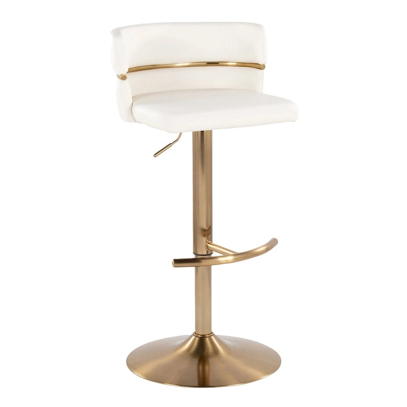 Tabouret de bar réglable Silver Orchid Lena avec repose-pieds en T arrondi (lot de 2)