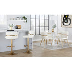 Tabouret de bar réglable Silver Orchid Lena avec repose-pieds en T arrondi (lot de 2)