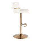 Tabouret de bar réglable Silver Orchid Lena avec repose-pieds en T arrondi (lot de 2)