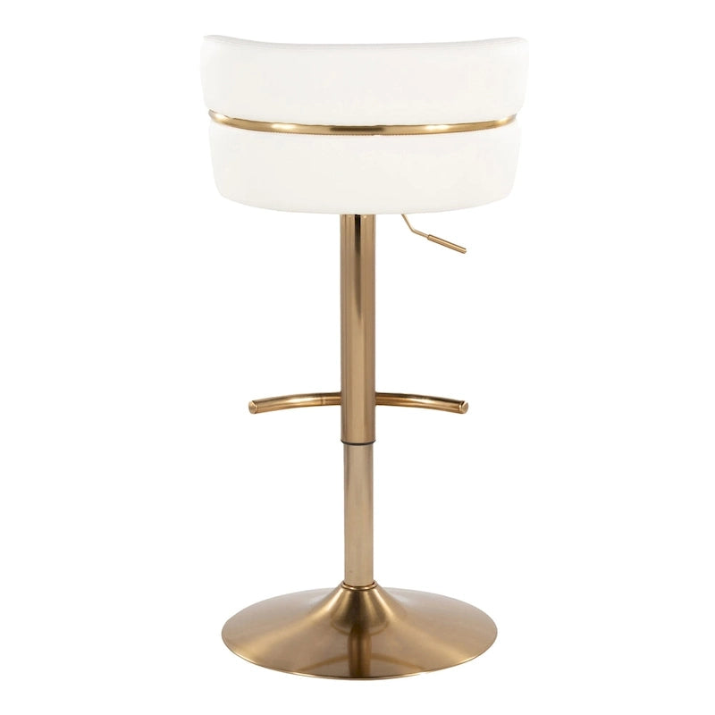 Tabouret de bar réglable Silver Orchid Lena avec repose-pieds en T arrondi (lot de 2)