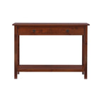 Console rustique en bois finition tabac antique, entrée et salon