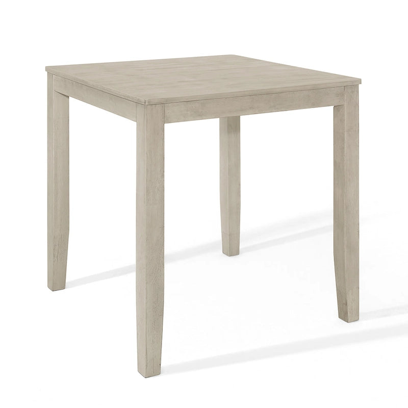 Table de salle à manger hauteur comptoir, design moderne épuré, finition grise