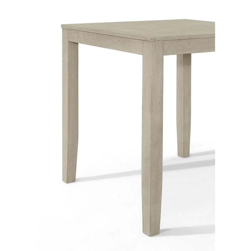 Table de salle à manger hauteur comptoir, design moderne épuré, finition grise