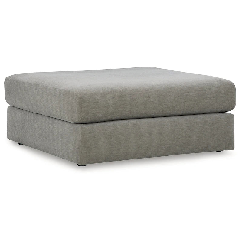 Grand pouf d'appoint rembourré, gris cendré, repose-pieds de salon