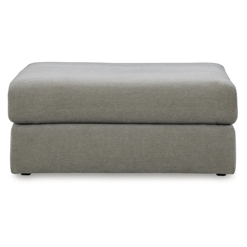 Grand pouf d'appoint rembourré, gris cendré, repose-pieds de salon