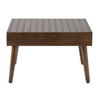 Table basse carrée rustique en bois massif pour salon, 61 cm (L) x 61 cm (l) x 38,8 cm (H)