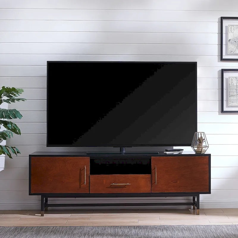 Meuble TV SEI Furniture Belize pour téléviseurs jusqu'à 61 po, style moderne du milieu du siècle