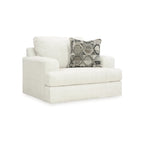 Fauteuil d'appoint surdimensionné en lin, 129,5 cm (L) x 104 cm (P) x 99 cm (H), Siège de salon