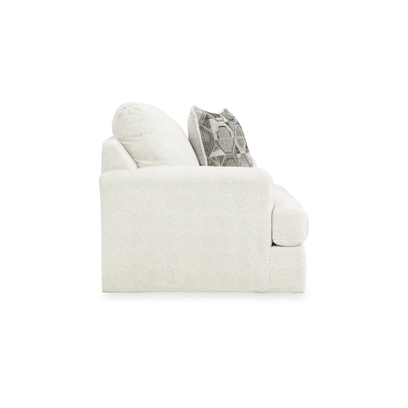 Fauteuil d'appoint surdimensionné en lin, 129,5 cm (L) x 104 cm (P) x 99 cm (H), Siège de salon