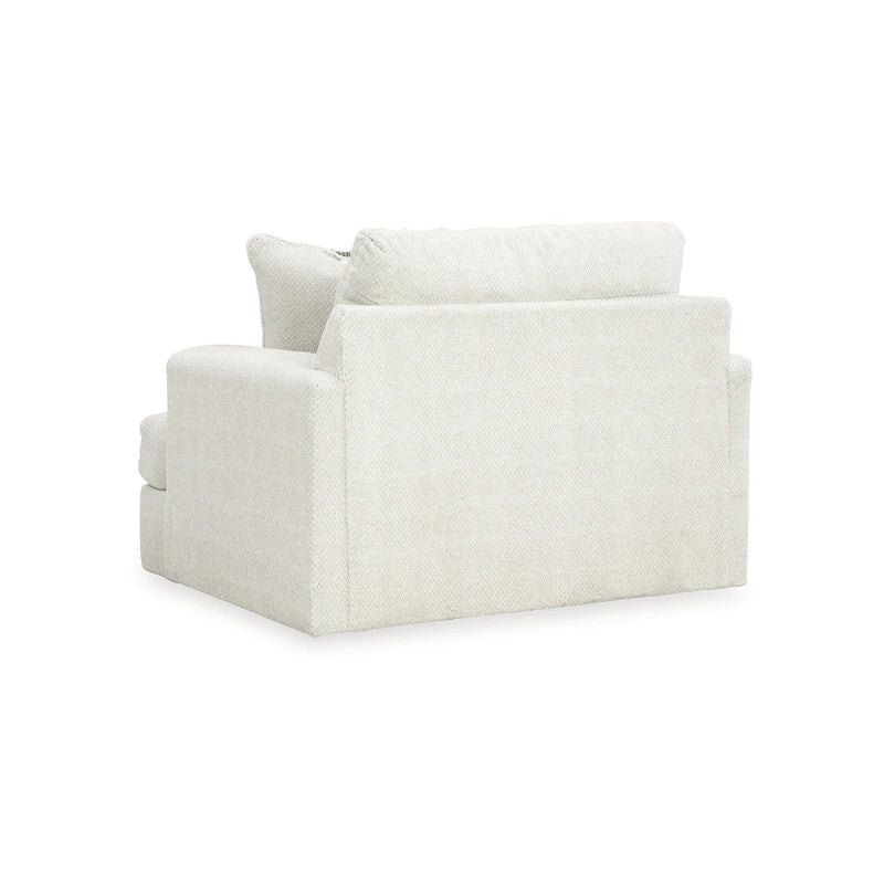 Fauteuil d'appoint surdimensionné en lin, 129,5 cm (L) x 104 cm (P) x 99 cm (H), Siège de salon