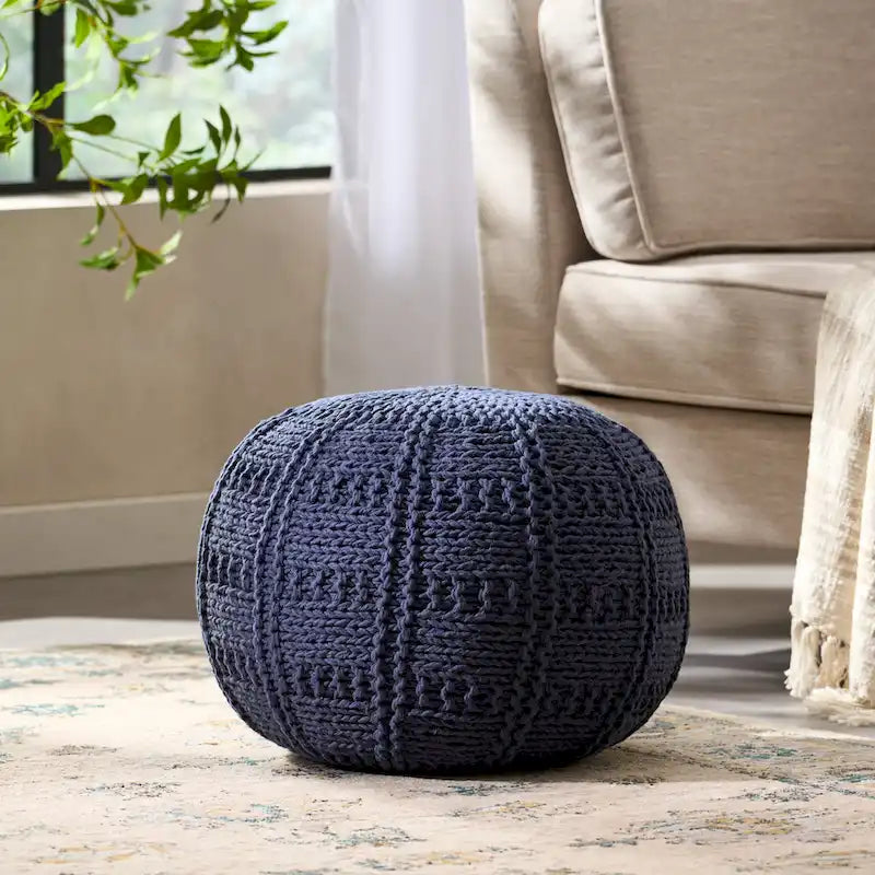 Pouf en tissu moderne fait main Yuny par Christopher Knight Home