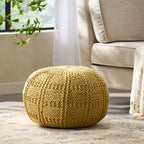 Pouf en tissu moderne fait main Yuny par Christopher Knight Home