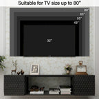 Meuble TV flottant mural de 67 po pour téléviseurs jusqu'à 80 po