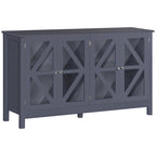 Buffet de cuisine avec étagère de rangement réglable, finition bois