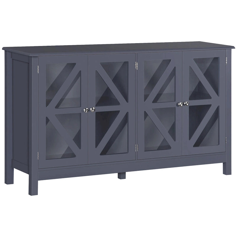 Buffet de cuisine avec étagère de rangement réglable, finition bois