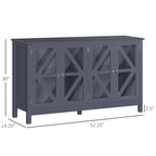 Buffet de cuisine avec étagère de rangement réglable, finition bois