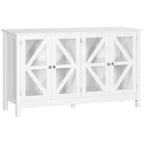 Buffet de cuisine avec étagère de rangement réglable, finition bois
