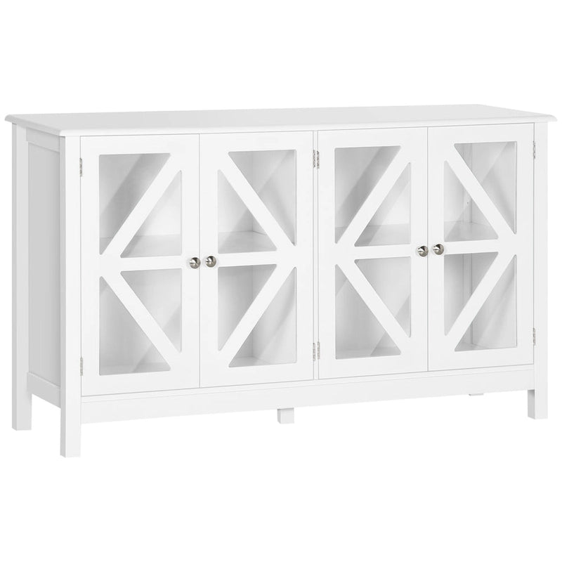 Buffet de cuisine avec étagère de rangement réglable, finition bois