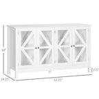 Buffet de cuisine avec étagère de rangement réglable, finition bois