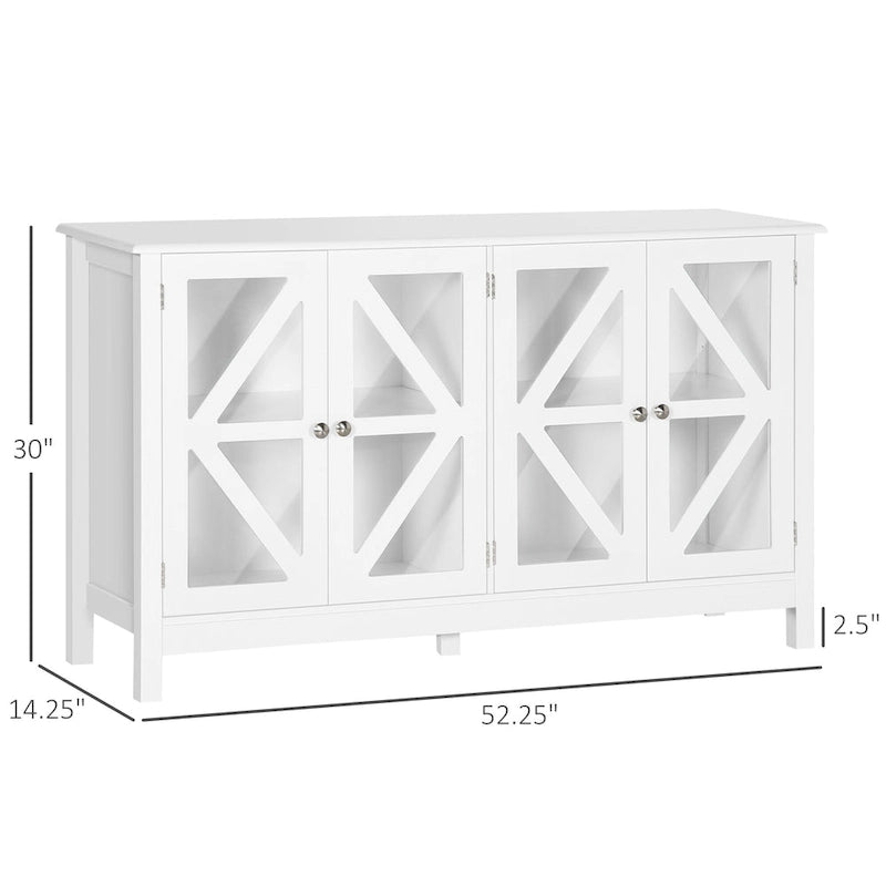 Buffet de cuisine avec étagère de rangement réglable, finition bois