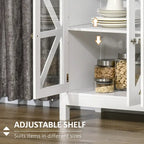 Buffet de cuisine avec étagère de rangement réglable, finition bois