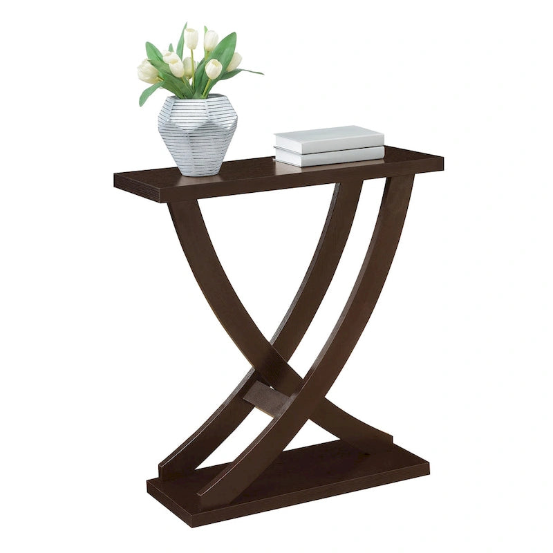 Console Table Criss-Cross, Étagère Ouverte, Meuble d'Entrée et d'Appoint Salon