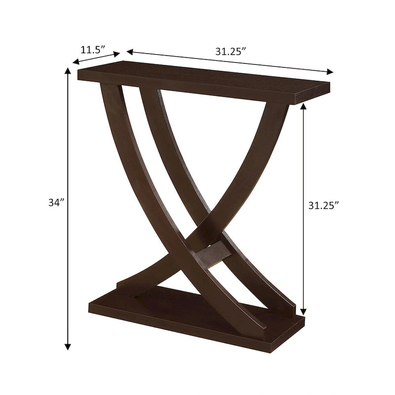 Console Table Criss-Cross, Étagère Ouverte, Meuble d'Entrée et d'Appoint Salon