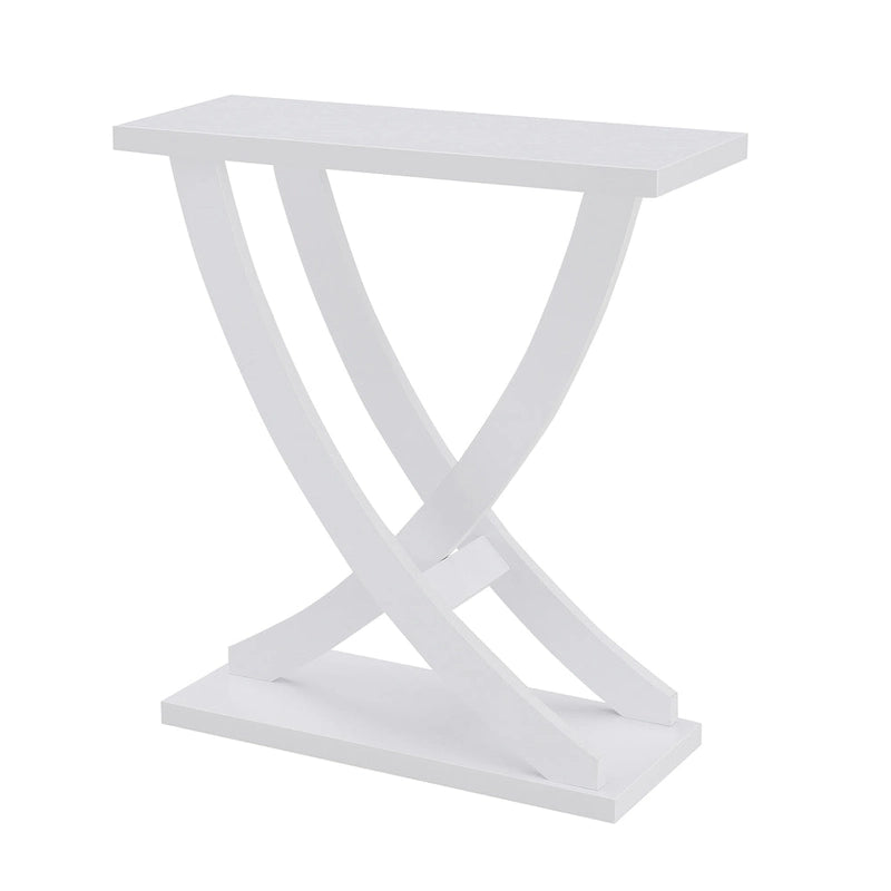 Console Table Criss-Cross, Étagère Ouverte, Meuble d'Entrée et d'Appoint Salon