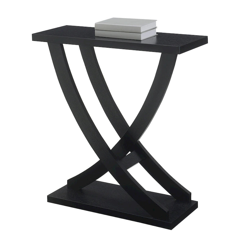 Console Table Criss-Cross, Étagère Ouverte, Meuble d'Entrée et d'Appoint Salon