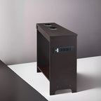 Table basse de rangement et table d'appoint 2 pièces en noyer foncé rustique et acier