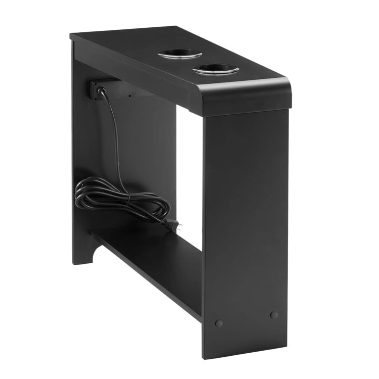 Table basse de rangement et table d'appoint 2 pièces en noyer foncé rustique et acier
