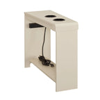 Table basse de rangement et table d'appoint 2 pièces en noyer foncé rustique et acier