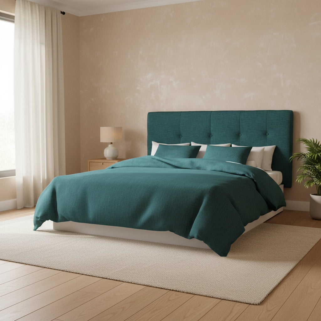 MJL Furniture Ali Button Tufted Key Largo Zenith Teal Upholstered Headboard