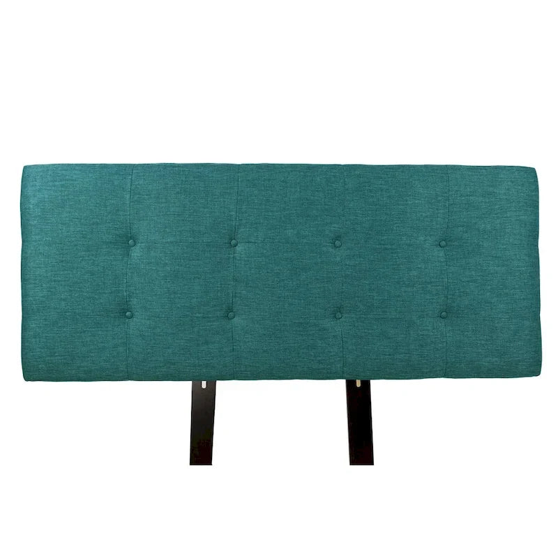 Tête de lit capitonnée, Velours sarcelle, Accent de chambre Reine/King