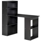 Bureau d'ordinateur moderne compact avec étagère à 6 niveaux intégrée, poste de travail pour bureau à domicile